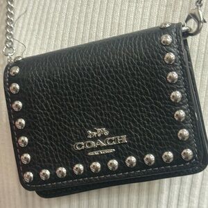 Coach Black Leather Crossbody with Silver Accents